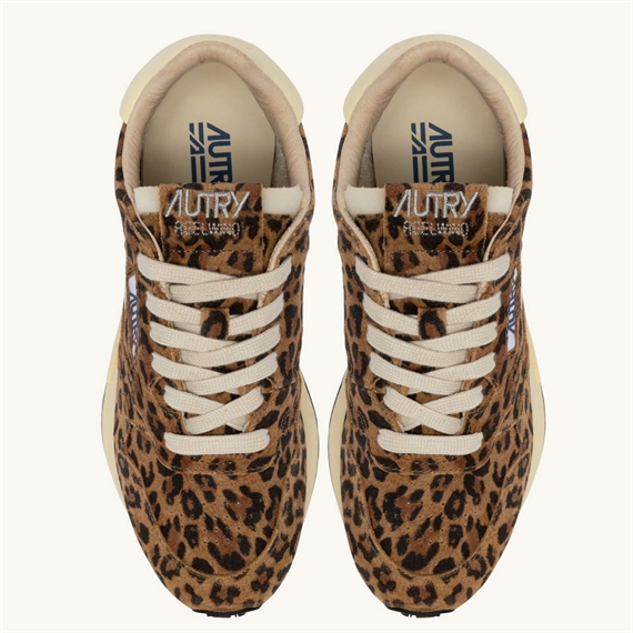 Autry Reelwind Low Sneakers, Leopard Suede & Rutabaga Leather